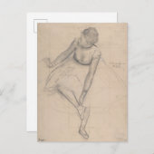 Carte Postale Danseuse ajustant son escarpin (Devant / Derrière)