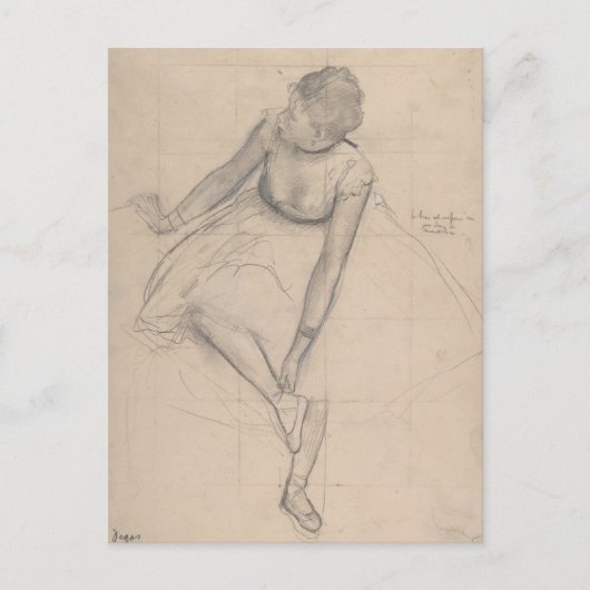 Carte Postale Danseuse ajustant son escarpin (Devant)