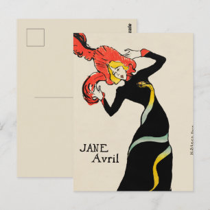 Carte Postale Danseuse Art Nouveau Jane Avril par Toulouse Lautr