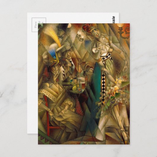 Carte Postale Danseuse au café (Danseuse dans un café) de Metzin (Devant / Derrière)