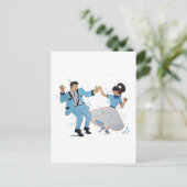 Carte Postale danseuse balançoire avec jupe de caniche et chauss (Debout devant)