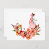 Carte Postale Danseuse de ballet à l'aquarelle (Devant / Derrière)