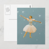 Carte postale Danseuse de ballet avec castagnettes (Devant / Derrière)