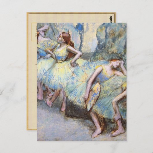 Carte Postale Danseuse de ballet Degas Dansers d'art Peinture (Devant / Derrière)