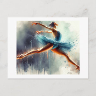 Carte Postale Danseuse de ballet en mouvement,