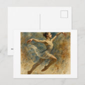 Carte Postale Danseuse de ballet sautant, (Devant / Derrière)