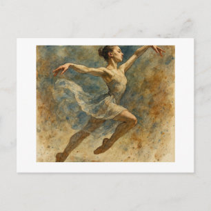 Carte Postale Danseuse de ballet sautant,