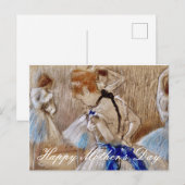 Carte Postale Danseuse de Degas avec ruban bleu (Devant / Derrière)