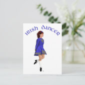 Carte Postale Danseuse de step irlandais - Bleu (Debout devant)