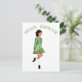 Carte Postale Danseuse de step irlandais - Vert (Debout devant)