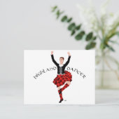 Carte Postale Danseuse des Highlands écossaise rouge et noir (Debout devant)