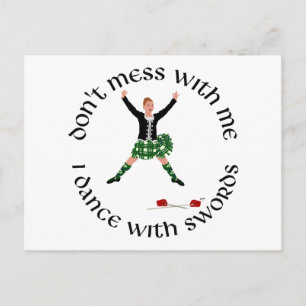 Carte Postale Danseuse des Highlands Ne Me Cherchez Pas