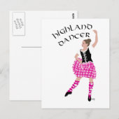 Carte Postale Danseuse des Highlands Rose (Devant / Derrière)