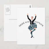 Carte Postale Danseuse écossaise Highland Fling (Devant / Derrière)