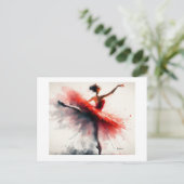 Carte Postale Danseuse en robe rouge, (Debout devant)