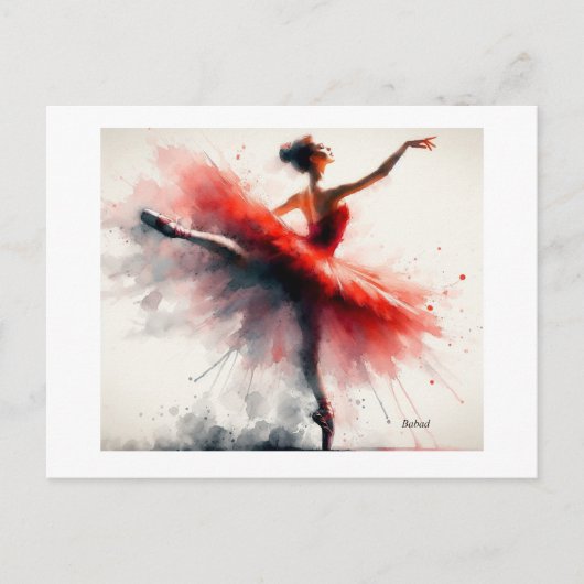 Carte Postale Danseuse en robe rouge, (Devant)