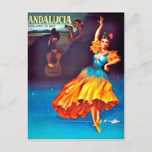 Carte Postale Danseuse espagnole en Andalousie, Espagne