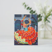Carte Postale Danseuse flamenco en carton couleur (Debout devant)