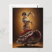 Carte Postale Danseuse flamenco Séville Espagne (Devant / Derrière)