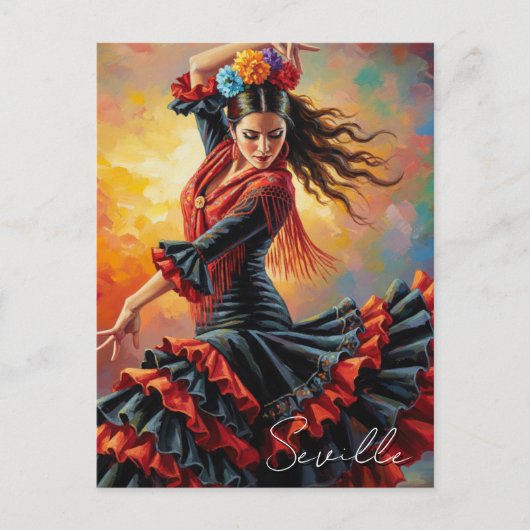 Carte Postale Danseuse flamenco Séville Espagne Voyage (Devant)
