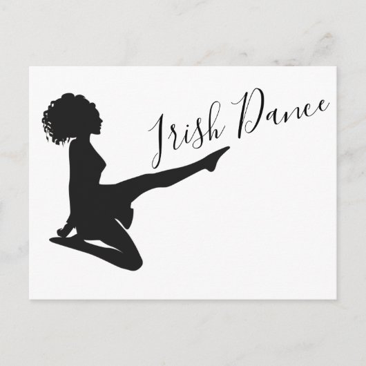 Carte Postale Danseuse Irlandaise Chaussure Douce Noir et Blanc (Devant)