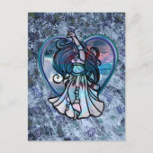 Carte Postale Danseuse orientale sarcelle et violette Cœur d'amo (Devant)