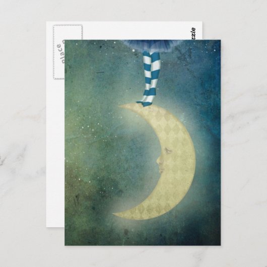 Carte Postale danseuse sur la lune (Devant / Derrière)
