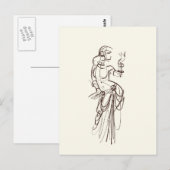 Carte Postale danseuse tzigane de fusion tribale (Devant / Derrière)