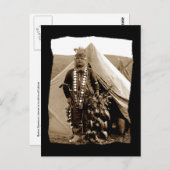 Carte Postale Danseuse vintage amérindienne Lakota (Devant / Derrière)