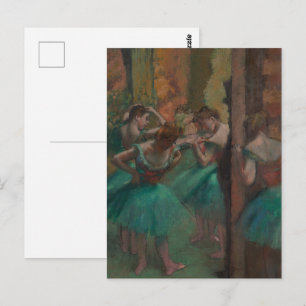 Carte Postale Danseuses de Edgar Degas en vert, Art de ballet vi