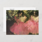 Carte postale Danseuses en rose d'Edgar Degas (Devant / Derrière)