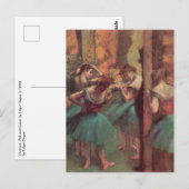Carte Postale Danseuses, rose et vert par Edgar Degas (Devant / Derrière)