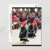 Carte Postale Danseuses tibétaines Costume traditionnel (Devant / Derrière)