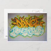 Carte Postale Dansez au-dessus du Graffiti Clouds (Devant / Derrière)