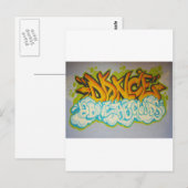 Carte Postale Dansez au-dessus du Graffiti Clouds (Devant / Derrière)