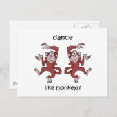 Carte Postale Dansez comme des singes ! (Devant / Derrière)