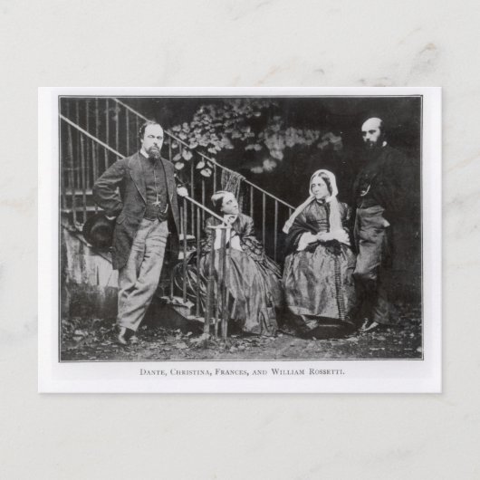 Carte Postale Dante, Christina, Frances et William Rossetti (Devant)