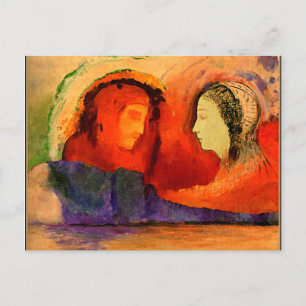 Carte Postale Dante et Beatrice, œuvre d'art par Odilon Redon