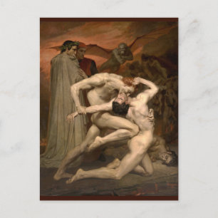 Carte Postale Dante et Virgil Bouguereau Art Vintage