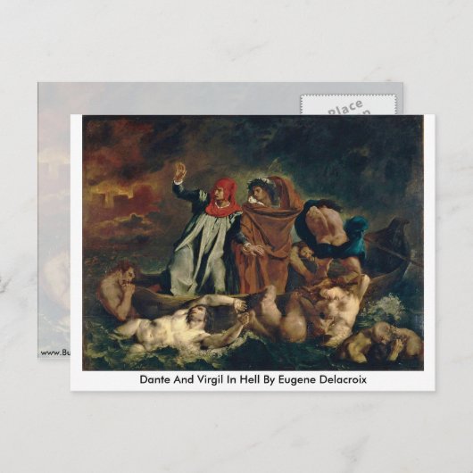 Carte Postale Dante Et Virgile En Enfer Par Eugene Delacroix (Devant / Derrière)