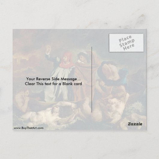 Carte Postale Dante Et Virgile En Enfer Par Eugene Delacroix (Dos)