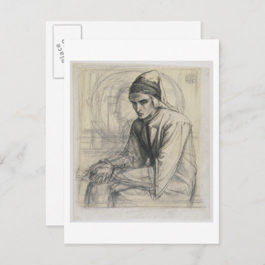 Carte Postale Dante in Meditation Holding a Pomegranate, c.1852 (Devant / Derrière)