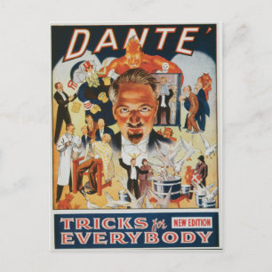 Carte Postale Dante Magicien Vintage Publicité