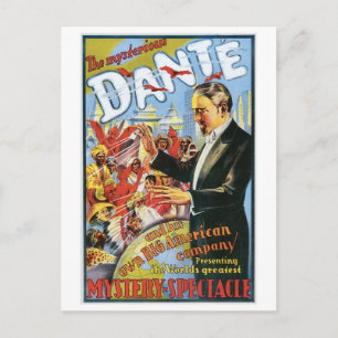 Carte Postale Dante ~ The Mysterious Magician Vintage Magicien A