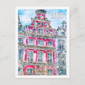 Carte Postale Danzig Gdansk Pologne Aquarelle de voyage (Devant)
