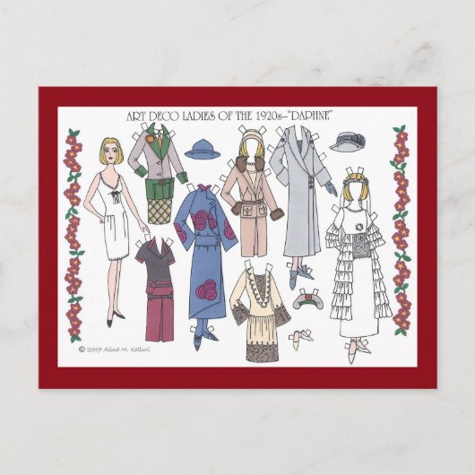 Carte Postale Daphné, Art Deco Lady of the 1920 (Devant)