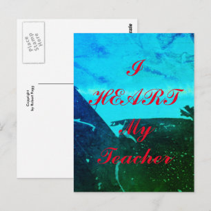 Carte postale d'appréciation "I Heart My Teacher"