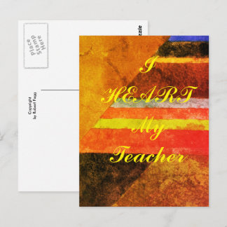 Carte postale d'appréciation "I Heart My Teacher"
