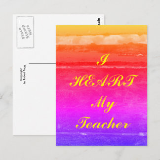 Carte postale d'appréciation "I Heart My Teacher"