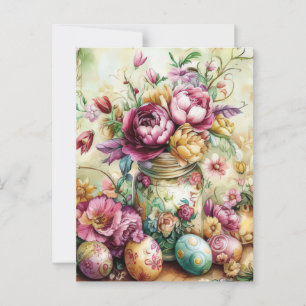 Carte postale d'Aquarell Oster avec oeufs de Pâque